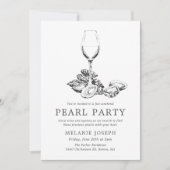 Pearl Party Oefenfeest Zwart|Wit Strepen Kaart (Voorkant)