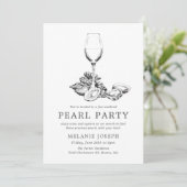 Pearl Party Oefenfeest Zwart|Wit Strepen Kaart (Staand voorkant)