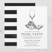 Pearl Party Oefenfeest Zwart|Wit Strepen Kaart (Voorkant / Achterkant)