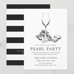 Pearl Party-repetitie - Black White Stripes Kaart