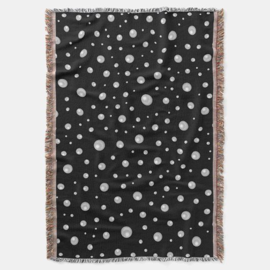 Pearl Pattern on Black Background Deken (Voorkant Verticaal)