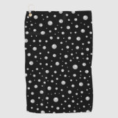 Pearl Pattern on Black Background Golfhanddoek (Voorkant)
