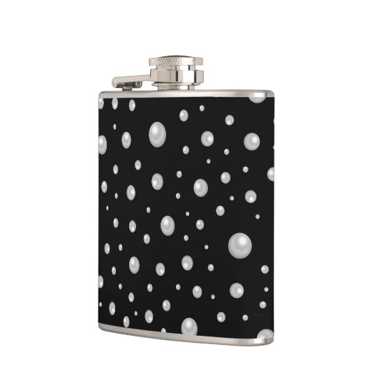 Pearl Pattern on Black Background Heupfles (Links)