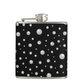 Pearl Pattern on Black Background Heupfles (Voorkant)