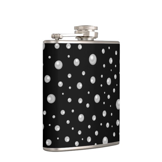 Pearl Pattern on Black Background Heupfles (Rechts)