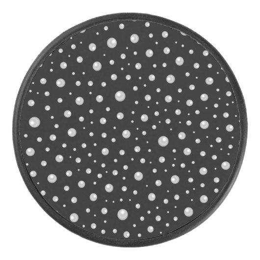 Pearl Pattern on Black Background Hockey Puck (Voorkant)