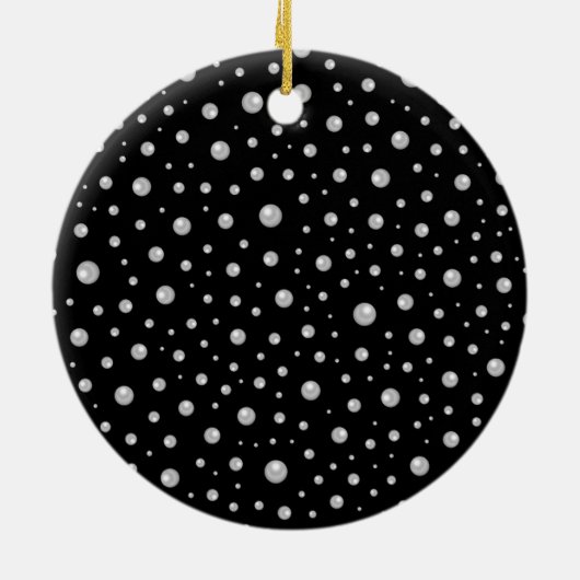 Pearl Pattern on Black Background Keramisch Ornament (Achterkant)