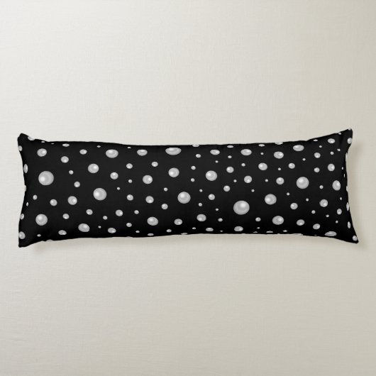 Pearl Pattern on Black Background Lichaamskussen (Achterkant)