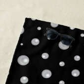 Pearl Pattern on Black Background Strandlaken (In situ)