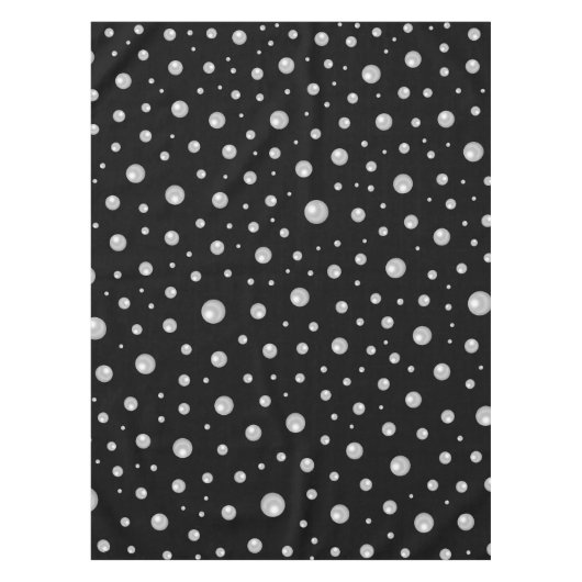 Pearl Pattern on Black Background Tafelkleed (Voorkant)