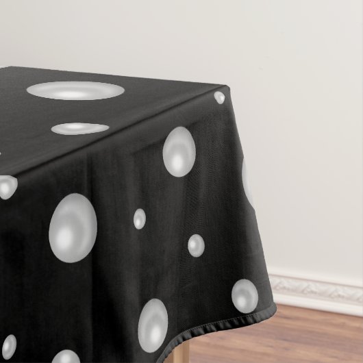 Pearl Pattern on Black Background Tafelkleed (Voorbeeld)