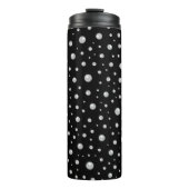 Pearl Pattern on Black Background Thermosbeker (Voorkant)