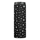 Pearl Pattern on Black Background Thermosbeker (Achterkant)