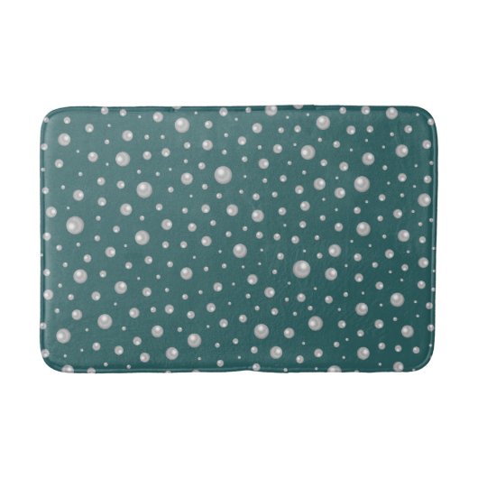 Pearl Pattern on Transformative Teal Background Badmat (Voorkant)