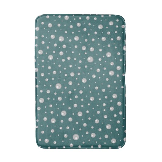 Pearl Pattern on Transformative Teal Background Badmat (Voorkant Verticaal)