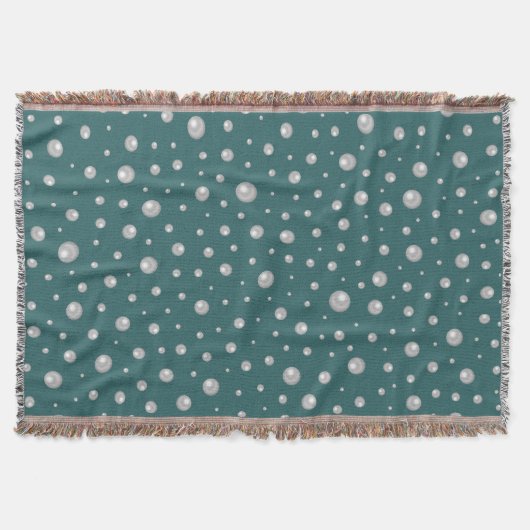 Pearl Pattern on Transformative Teal Background Deken (Voorkant)