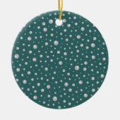 Pearl Pattern on Transformative Teal Background Keramisch Ornament (Voorkant)