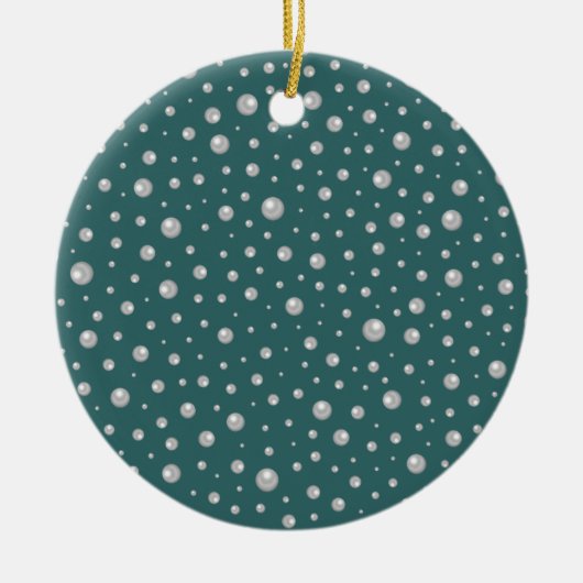 Pearl Pattern on Transformative Teal Background Keramisch Ornament (Voorkant)