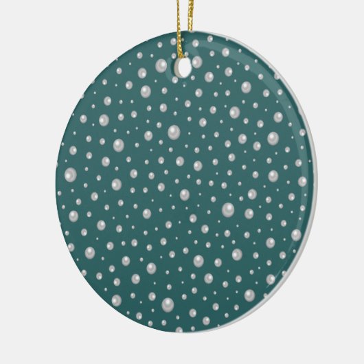 Pearl Pattern on Transformative Teal Background Keramisch Ornament (Links)