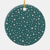 Pearl Pattern on Transformative Teal Background Keramisch Ornament (Achterkant)