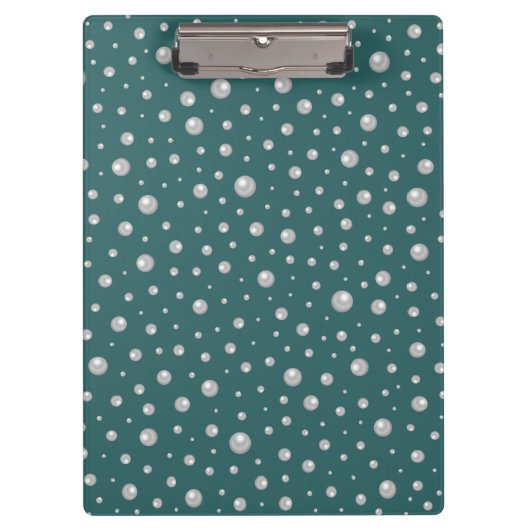 Pearl Pattern on Transformative Teal Background Klembord (Voorkant)