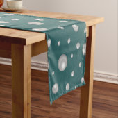 Pearl Pattern on Transformative Teal Background Korte Tafelloper (Voorbeeld)