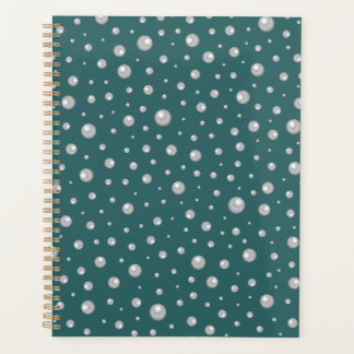 Pearl Pattern on Transformative Teal Background Planner