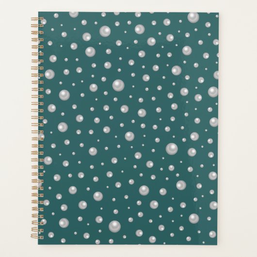 Pearl Pattern on Transformative Teal Background Planner (Voorkant)