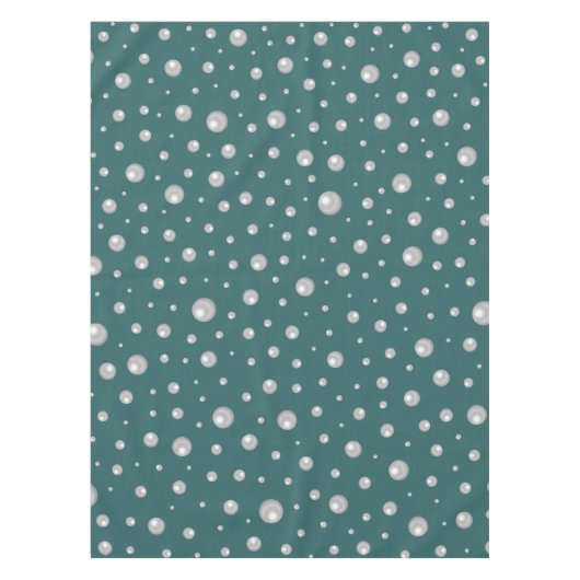 Pearl Pattern on Transformative Teal Background Tafelkleed (Voorkant)