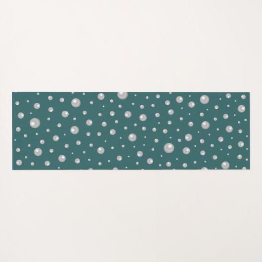 Pearl Pattern on Transformative Teal Background Yogamat (Achterkant (horizontaal))