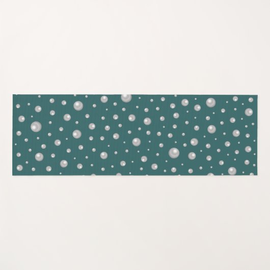 Pearl Pattern on Transformative Teal Background Yogamat (Voorkant (horizontaal))