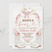 Pearl Pink Bow Coquette Boots en Bow Baby shower Kaart (Voorkant)