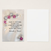 Pearl Pink Diamond Buttonnen Wedding Charity Favor Visitekaartje (Voorkant /achterkant)