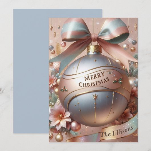 Pearl Pink Ornament Bedankkaart (Voorkant / Achterkant)