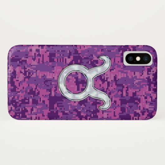 Pearl Pink Taurus Zodiac Sign on Digital Camo Case-Mate iPhone Case (Achterkant (horizontaal))