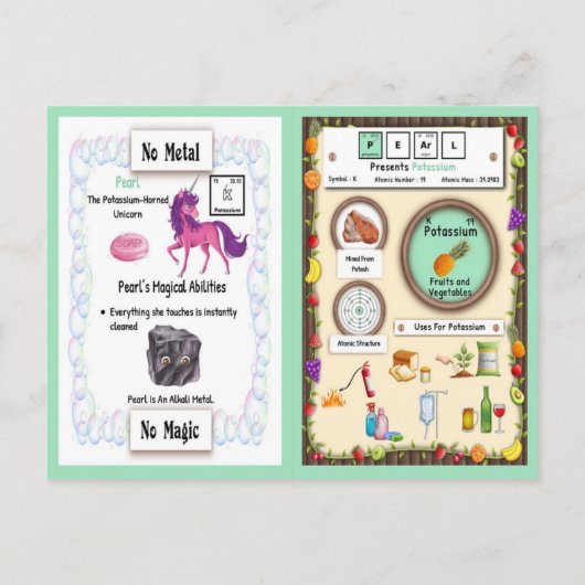 Pearl - Potasium Horn Unicorn Game Kaart (Achterkant)
