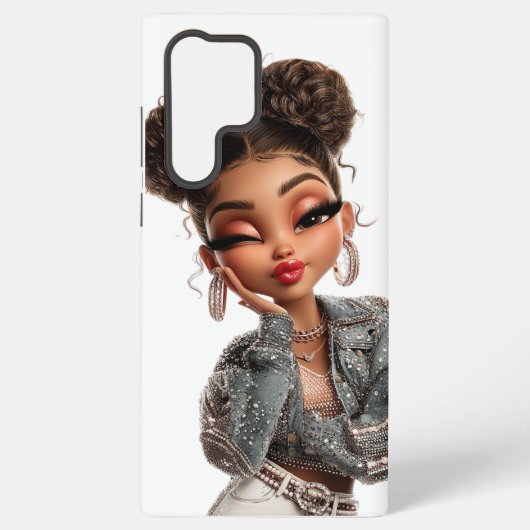 Pearl Pout Glam Girl  Samsung Galaxy Hoesje (Achterkant)