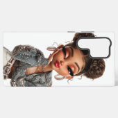 Pearl Pout Glam Girl  Samsung Galaxy Hoesje (Achterkant horizontaal)