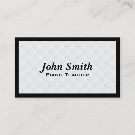 Pearl Quilt Piano Teacher Visitekaartje (Voorkant)