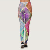 Pearl Rainbow Tie Dye Harlequin Herringbone Leggings (Achterkant)