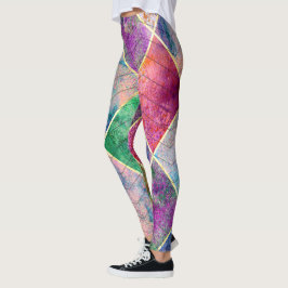 Pearl Rainbow Tie Dye Harlequin Herringbone Leggings