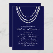 Pearl Rehearsal Dinner Invite 1920 - blauw Kaart (Voorkant / Achterkant)