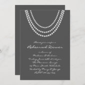 Pearl Rehearsal Dinner Invite 1920 - grijs Kaart (Voorkant / Achterkant)