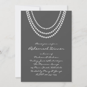 Pearl Rehearsal Dinner Invite 1920 - grijs Kaart