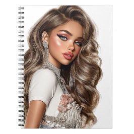 Pearl & Rhinestone Glam Girl Spiral Photo Notebook Notitieboek