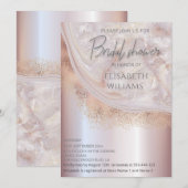 Pearl roos goudmarmer-agaatkalligrafie kaart (Voorkant / Achterkant)