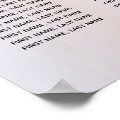 Pearl roos goudmarmer-agaatkalligrafie poster (Hoek)