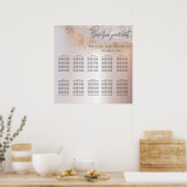 Pearl roos goudmarmer-agaatkalligrafie poster (Keuken)