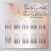 Pearl roos goudmarmer-agaatkalligrafie poster (Voorkant)