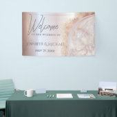 Pearl roos goudmarmer-agaatkalligrafie spandoek (Beurs)